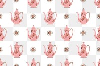 Vintage png jug seamless pattern background, remixed from Noritake factory tableware design