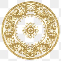 Vintage gold mandala transparent ornament, remixed from Noritake factory china porcelain tableware design