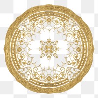 Vintage png gold mandala pattern transparent ornament, remixed from Noritake factory china porcelain tableware design