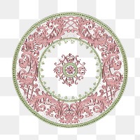 Vintage png floral mandala pattern ornament, remixed from Noritake factory china porcelain tableware design