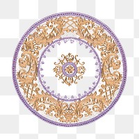 Vintage png floral mandala pattern ornament, remixed from Noritake factory china porcelain tableware design