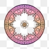Vintage png ombre mandala pattern ornament, remixed from Noritake factory china porcelain tableware design