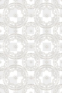 Vintage png floral mandala pattern background in gray, remixed from Noritake factory china porcelain tableware design