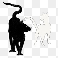 Cats png vintage animal sticker, remixed from artworks by édouard Manet