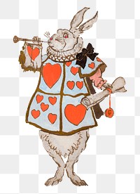 Png White Rabbit from Lewis Carroll&rsquo;s Alice&rsquo;s Adventures in Wonderland, character illustration sticker, remixed from artworks by William Penhallow Henderson