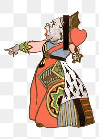 Png Queen of Hearts illustration from Alice&rsquo;s Adventures in Wonderland by Lewis Carroll, remixed from artworks by William Penhallow Henderson