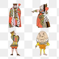 Png Alice’s Adventures in Wonderland characters by Lewis Carroll illustration set, remixed from paintings by William Penhallow Henderson