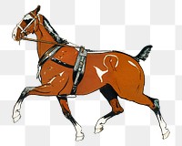Horse png sticker art print, remixed from artworks by Edward Penfield