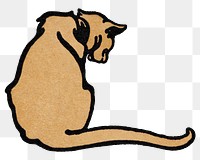 Cat png sticker animal art print, remixed from artworks by Edward Penfield