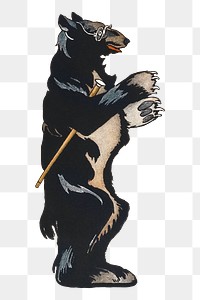 Bear png animal sticker, remixed from artworks by Edward Penfield