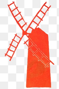 Red windmill png sticker, remixed from artworks by Edward Penfield