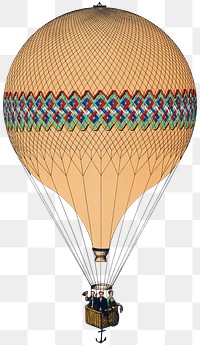 Air balloon png sticker, traditional air transportation, remix from the artwork of Imprimeur E. Pichot