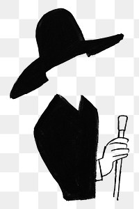 Man in hat png vintage illustration, remixed from artworks from Leo Gestel