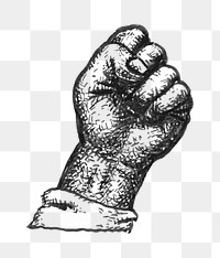 Fist png vintage drawing, remixed from artworks from Leo Gestel