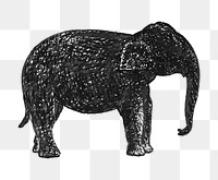 Elephant png sticker vintage illustration, remixed from artworks from Leo Gestel