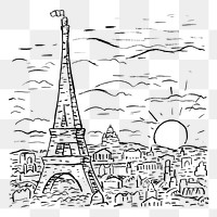 Eiffel tower png sticker, remixed from artworks from Leo Gestel