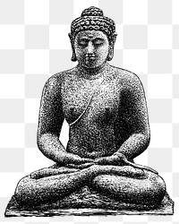 Vintage Buddha statue png sticker, remixed from artworks from Leo Gestel