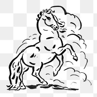 Vintage horse png sticker, remixed from artworks from Leo Gestel