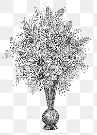 Vintage flower vase png sticker, remixed from artworks from Leo Gestel