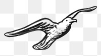 Seagull png design element vintage illustration, remixed from artworks from Leo Gestel