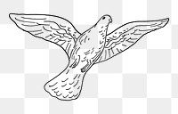Flying pigeon png design element, remixed from artworks from Leo Gestel