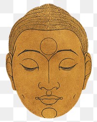 Buddha head png sticker, remixed from artworks by Reijer Stolk