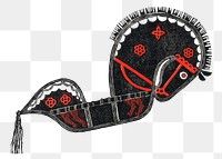 Ceremonial stick horse png design element, remixed from artworks by Reijer Stolk