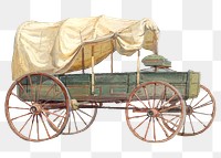 Vintage wagon png illustration element, remixed from artworks by Samuel Colman