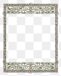 Frame png art nouveau botanical print, remixed from artworks by Gerrit Willem Dijsselhof