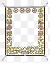 Frame png art nouveau floral print, remixed from artworks by Gerrit Willem Dijsselhof