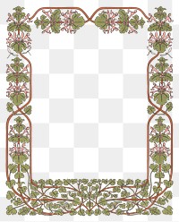 Frame png art nouveau floral print, remixed from artworks by Gerrit Willem Dijsselhof