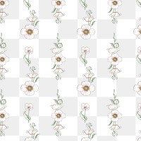 Vintage poppy flower pattern transparent png design resource