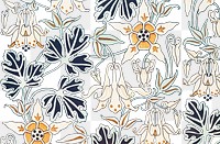 Art nouveau columbine flower pattern transparent png design resource