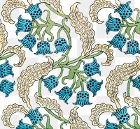 Art nouveau lily of the valley flower pattern transparent png design resource