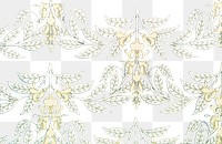 Art nouveau flower pattern transparent png design resource