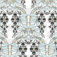 Art nouveau wisteria flower pattern transparent png design resource