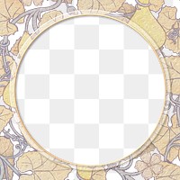 Vintage white&ndash;flowered gourd flower frame transparent png design element