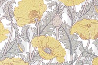 Art nouveau poppy flower pattern transparent png design resource