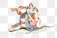 Greek mythology people png drawing Renaissance style set