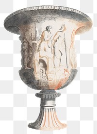 Ancient ornamental vase png sticker vintage illustration
