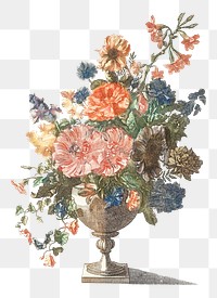 Flower bouquet in vase png sticker vintage botanical