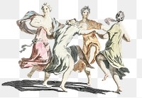 Group of women gathering png ancient Greek illustration