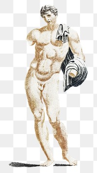 Ancient Greek man sculpture png sticker