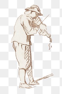 Hand drawn violinist design element
