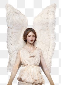 Angel png sticker, Abbott Handerson Thayer's drawing on transparent background, remastered by rawpixel