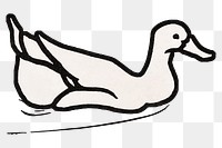 Retro duck animal sticker png hand drawn