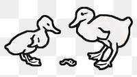 Retro duck png sticker vintage animal