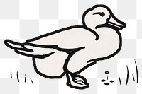 Retro duck png sticker vintage animal