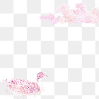 Pastel pink glitter duck and cloud design element