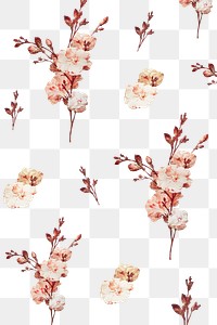 Vintage seamless floral pattern illustration transparent png